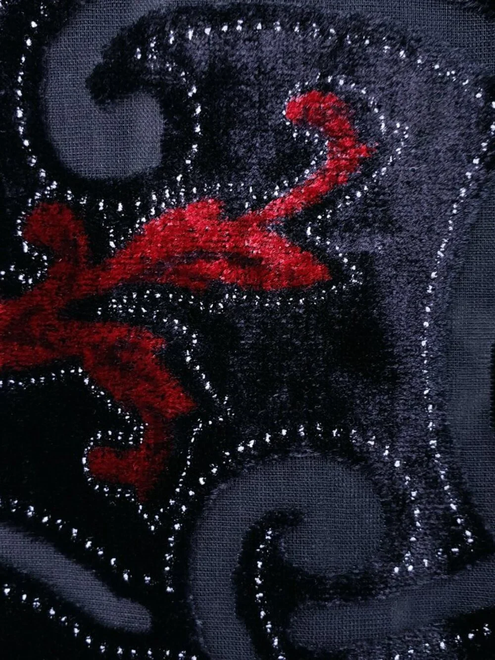 100% Silk Scarf Shawl Romantic Velvet Elegant Party Renaissance Geometric Black